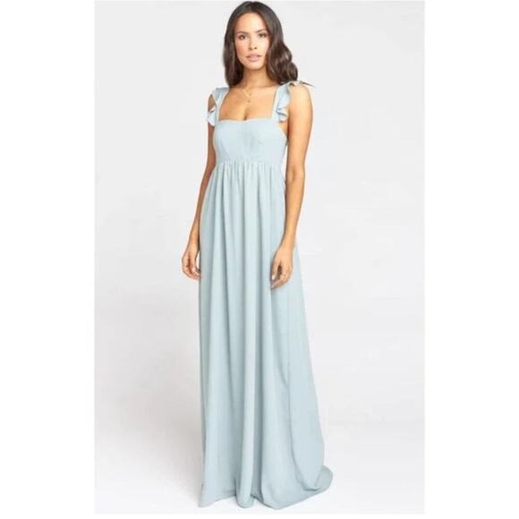 Show Me Your Mumu June Maxi Bridesmaid Dress Ruffle Straps Sz M - Picture 1 of 8